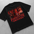 t-shirt design F1 Drivers Stranger things