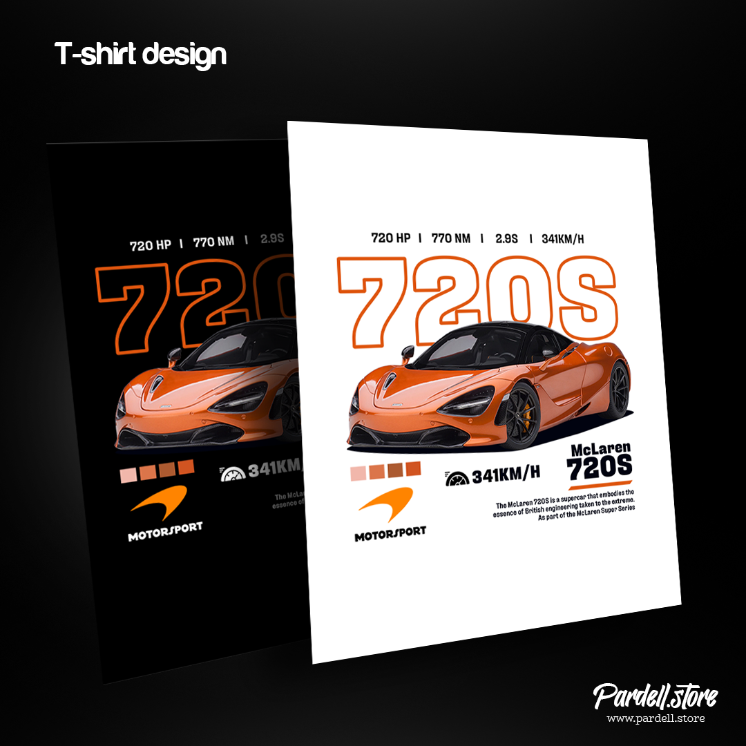 Digital file - Car t-shirt design McLaren 720s