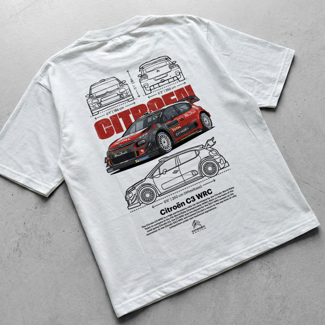 Car t-shirt design Citroen C3 WRC Rally