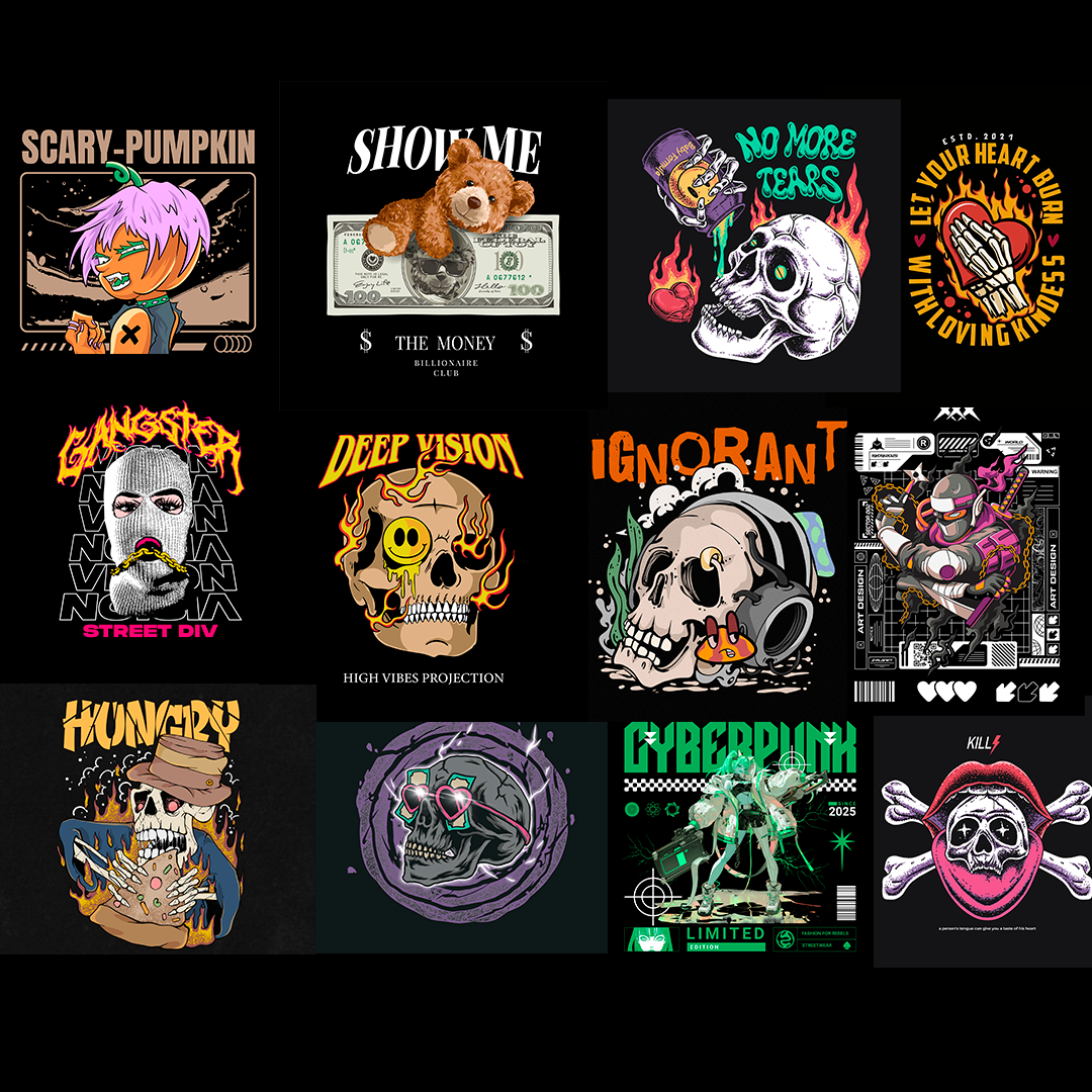 +50 URBAN STREETWEAR DESIGNS FOR T-SHIRT