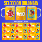 Plantillas para mugs de la seleccion colombia. Sublimacion para tazas