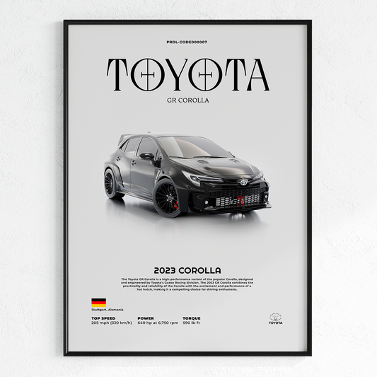 Toyota GR Corolla poster for printing