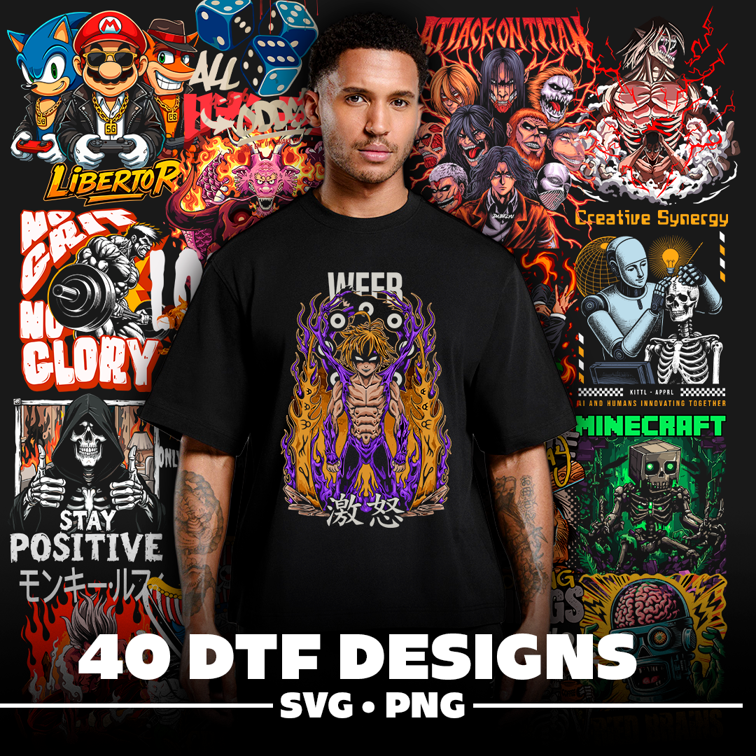 40 DISEÑOS VARIADOS PARA DTF Y SUBLIMACION - t-shirt design