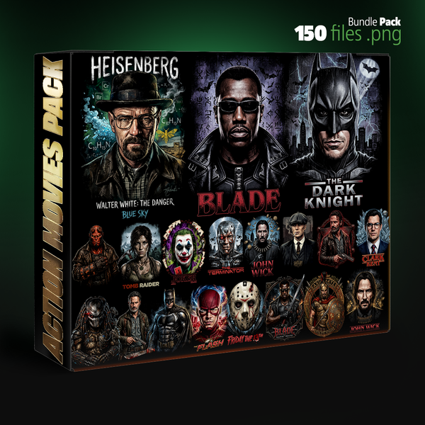PREMIUM PACK Action cinema. Bundle for print on t-shirt DTF / Halftones