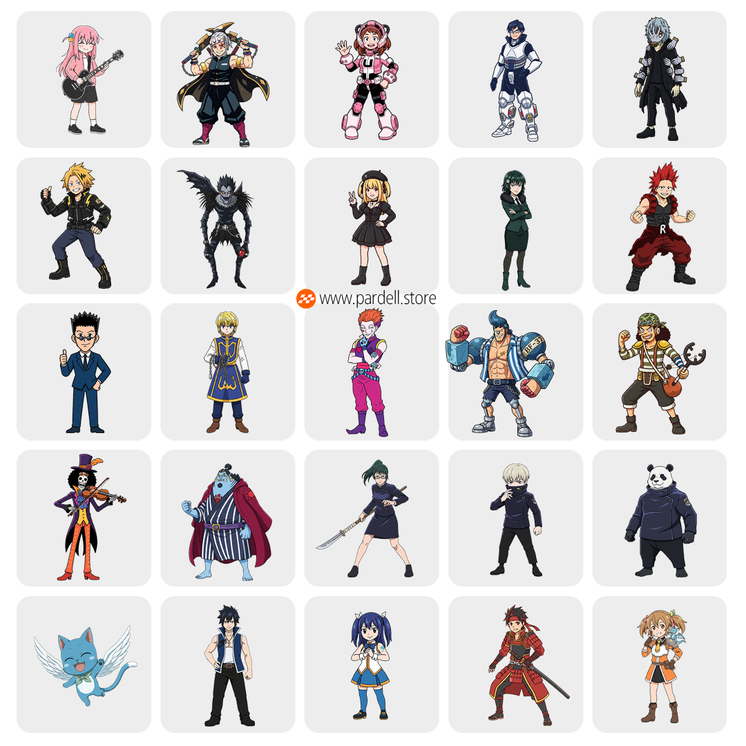 100 Clipart anime para imprimir - Bundle Pack