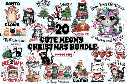 Cute Meowy Christmas PNG Bundle
