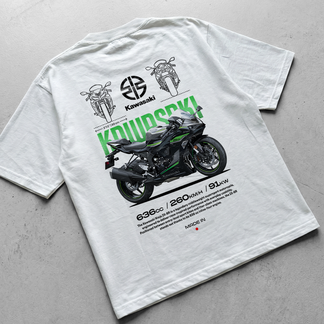 Motorcycle t-shirt design Kawasaki ZX-6R
