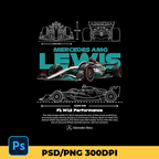 Mercedes-AMG F1 W-13 performance template t-shirt design