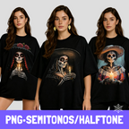 Catrina Skull template t-shirt design