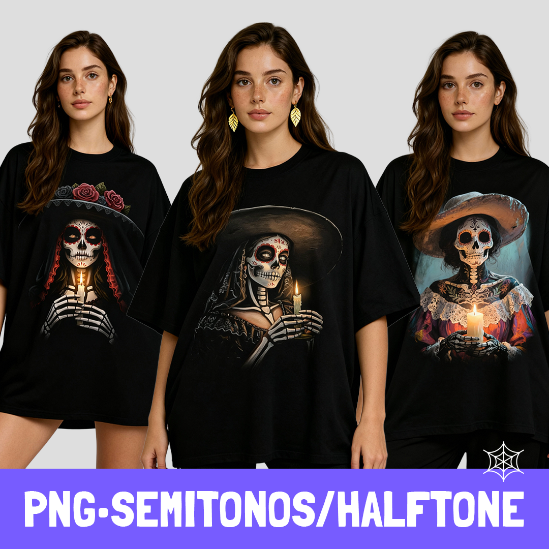 Catrina Skull template t-shirt design