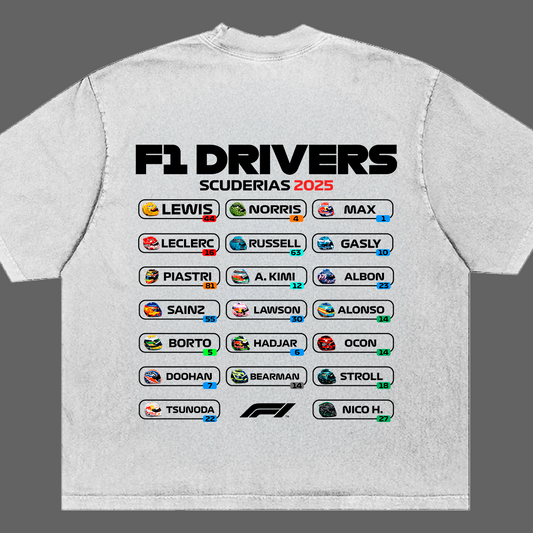 Formula 1 Drivers Scuderias 2025 - t-shirt design