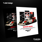 Digital File - McLaren MP4/4 Ayrton Senna t-shirt design