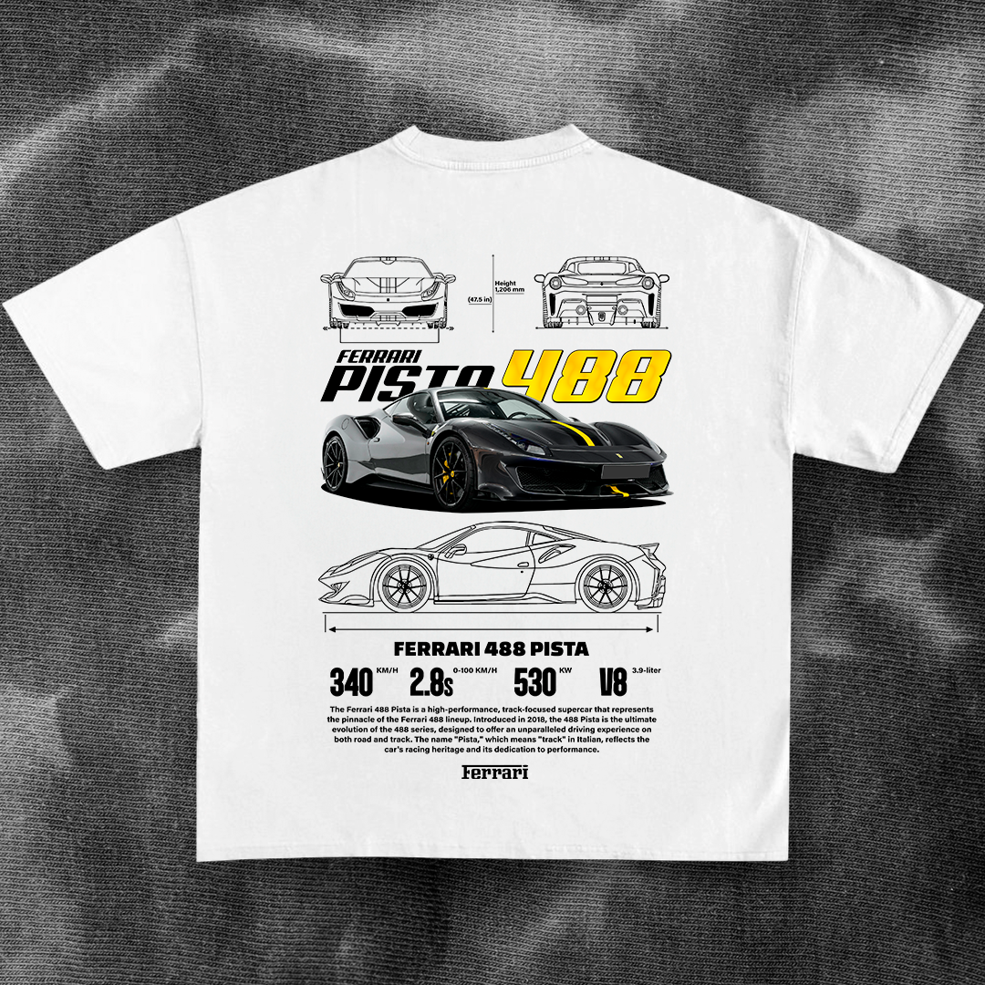 Ferrari 488 Pista - t-shirt design