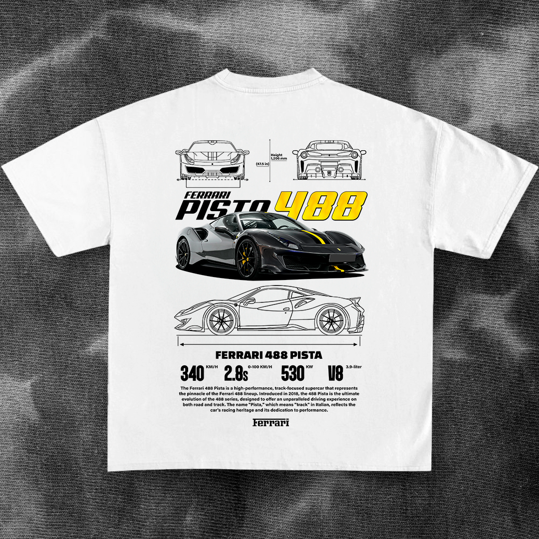 Sportscar-inspired T-shirt illustration – digital