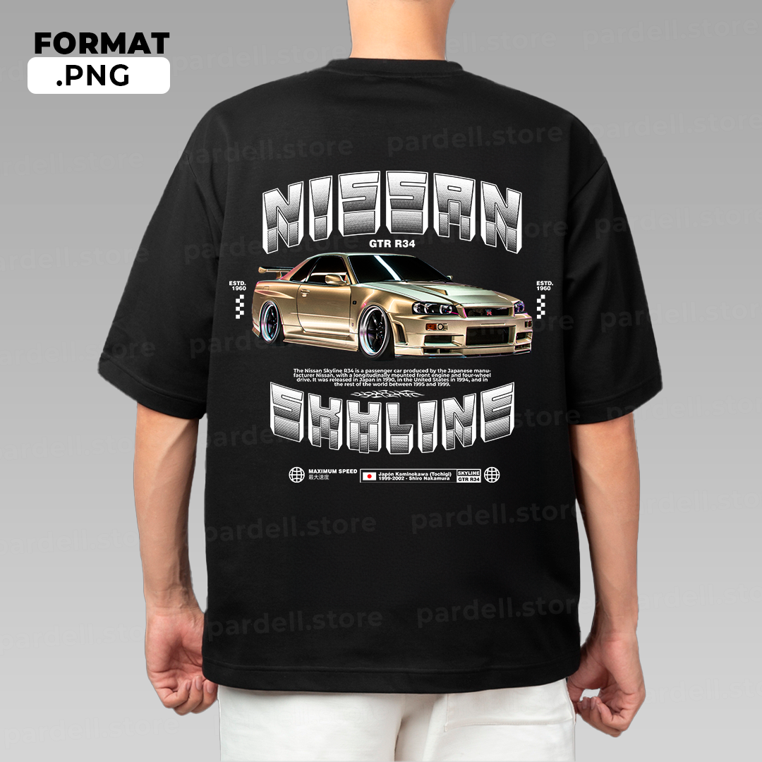 Nissan Skyline GTR R-34 Gold Edition / T-shirt design