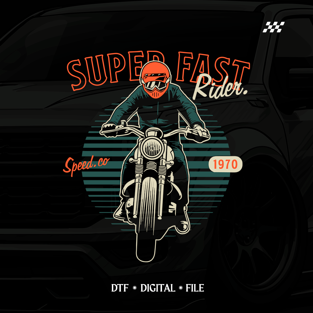 Super fast rider Illustration - DTF PNG design
