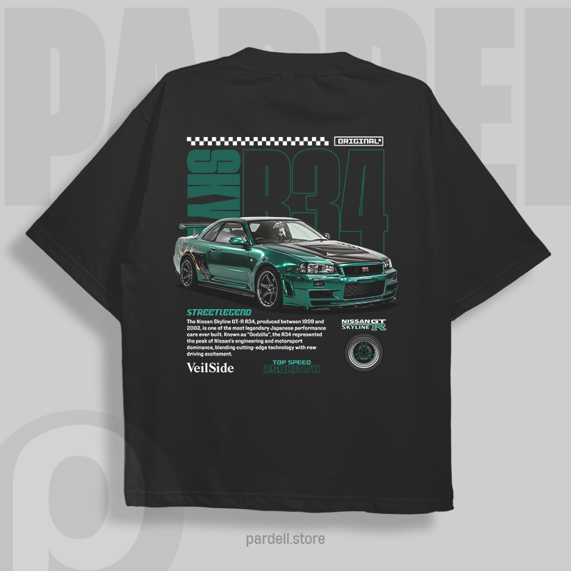 Template car design Skyline GTR R34 t-shirt design