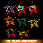 Pack helmets for t-shirt designs halftone