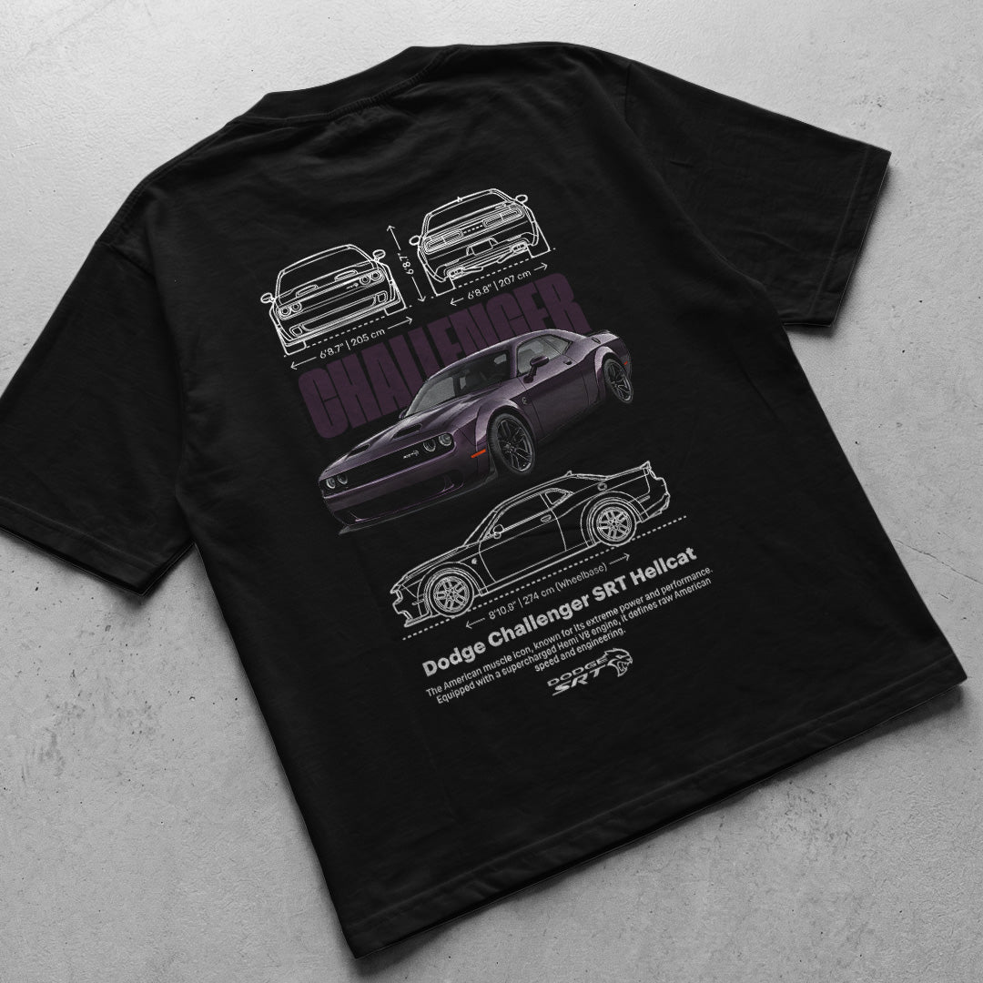 Car t-shirt design Dodge Challenger SRT Hellcat