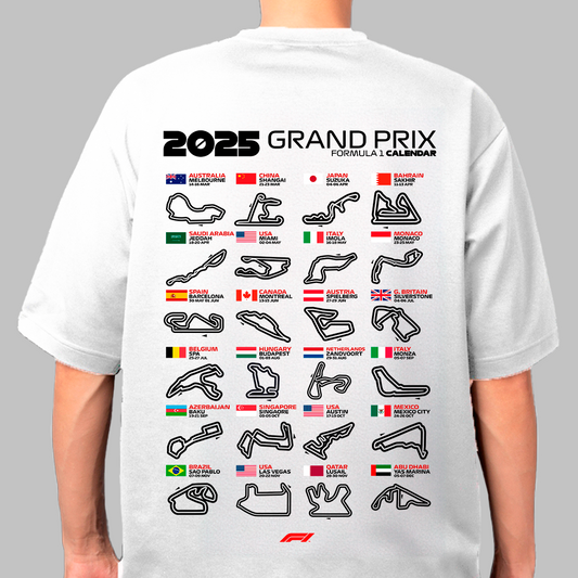 Formula 1 Calendar 2025 Circuits - t-shirt design