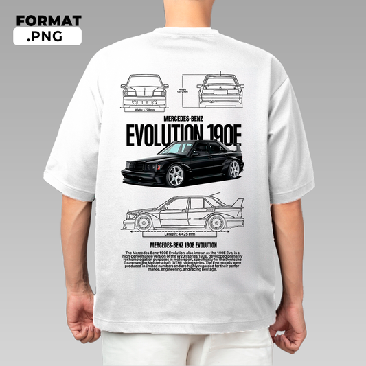 Mercedes-Benz 190e Evolution - t-shirt design