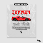 Sportscar-inspired T-shirt illustration – digital