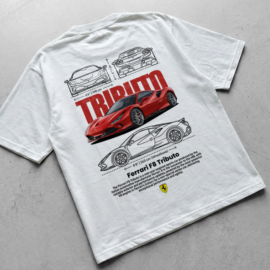 Car t-shirt design Ferrari F8 tributo