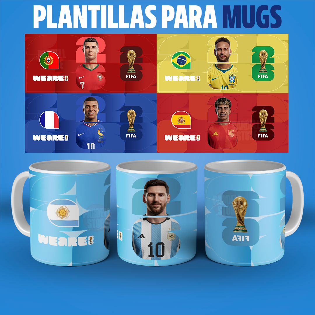 Plantillas del mundial para sublimar tazas mugs