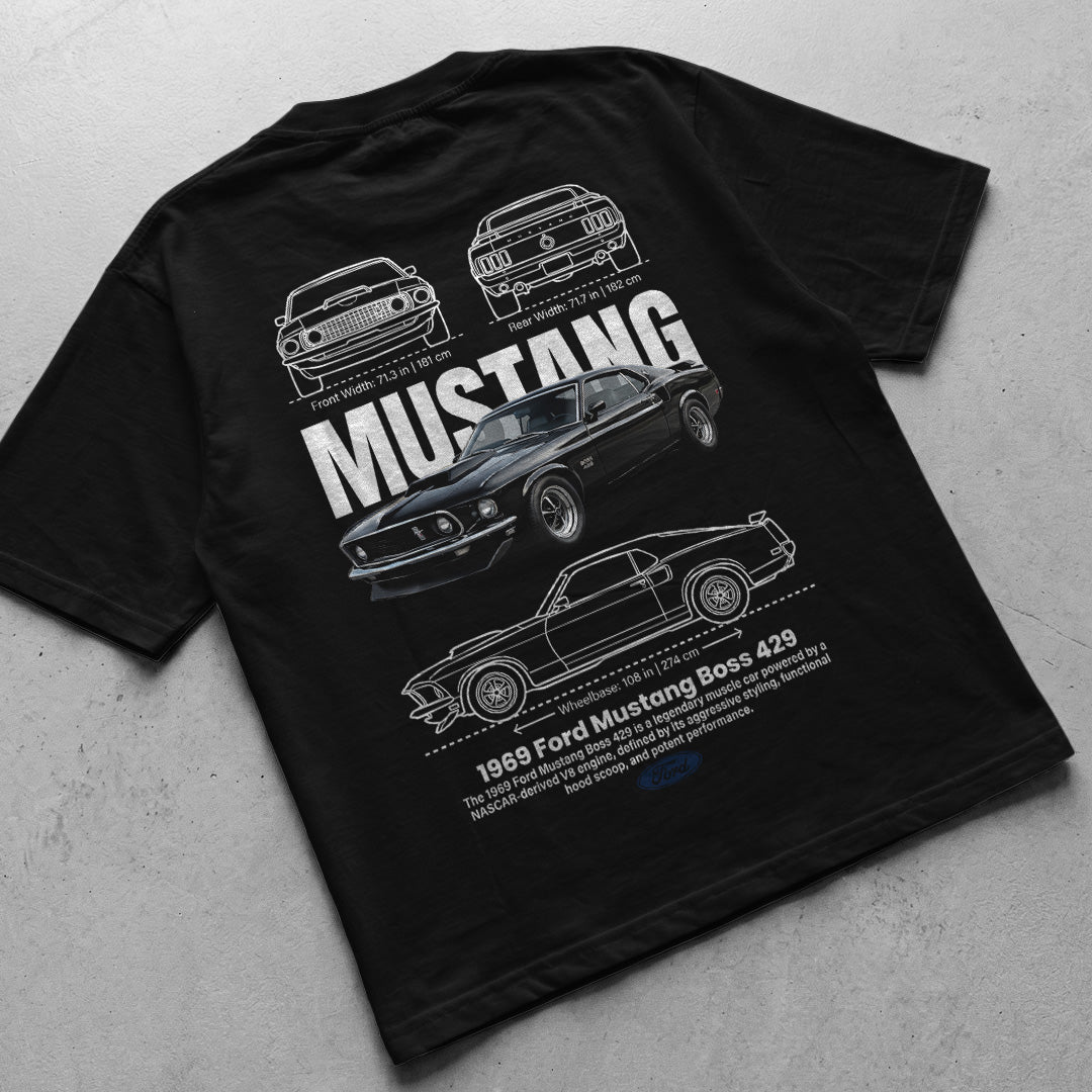 Car t-shirt design Ford Mustang boss 429