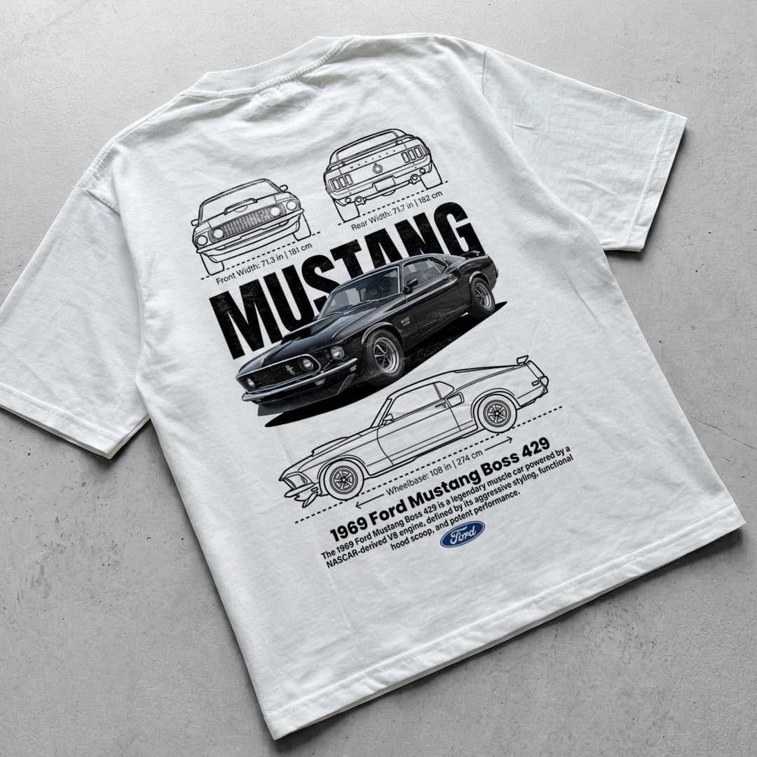 Car t-shirt design Ford Mustang boss 429
