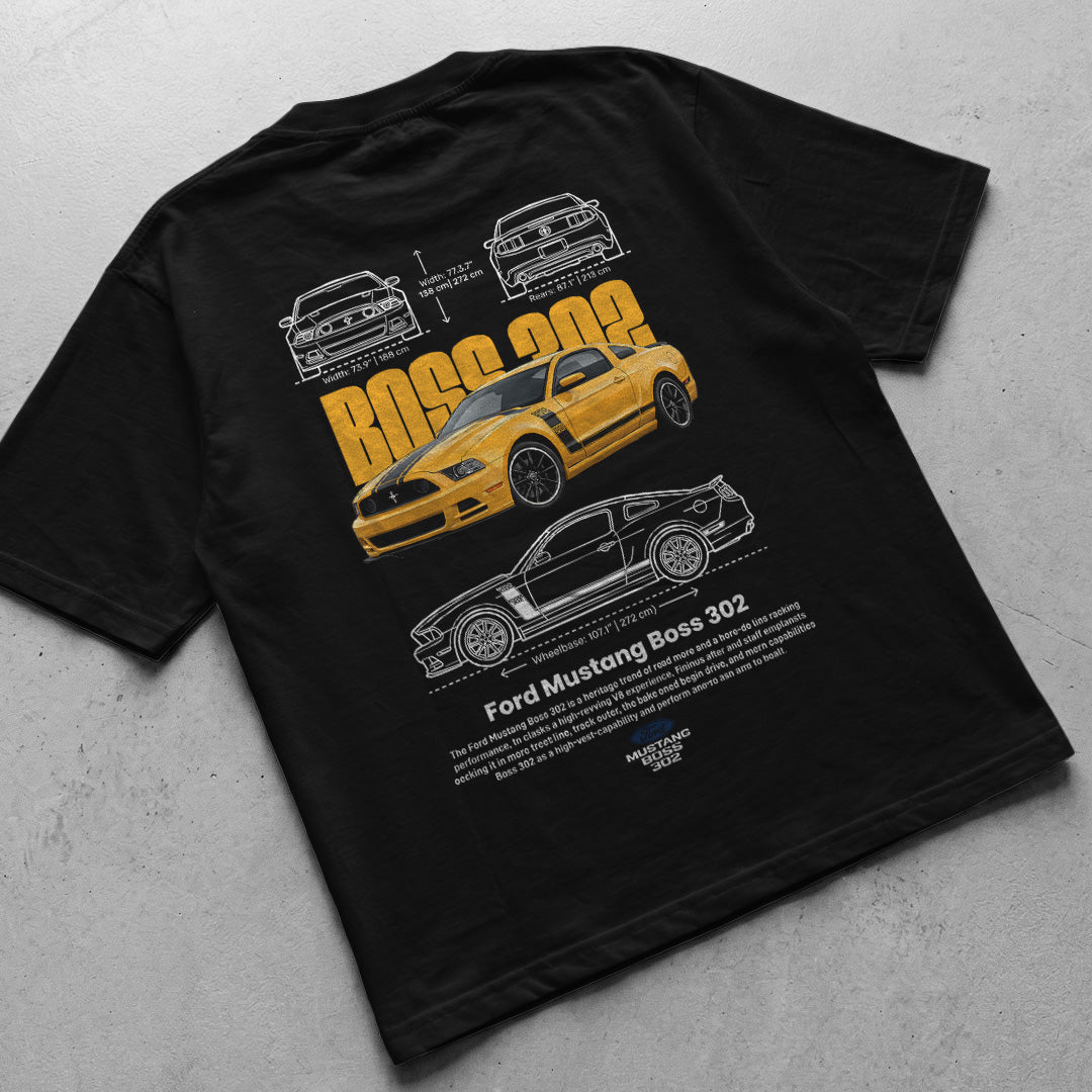 Car t-shirt design Ford mustang Boss 302