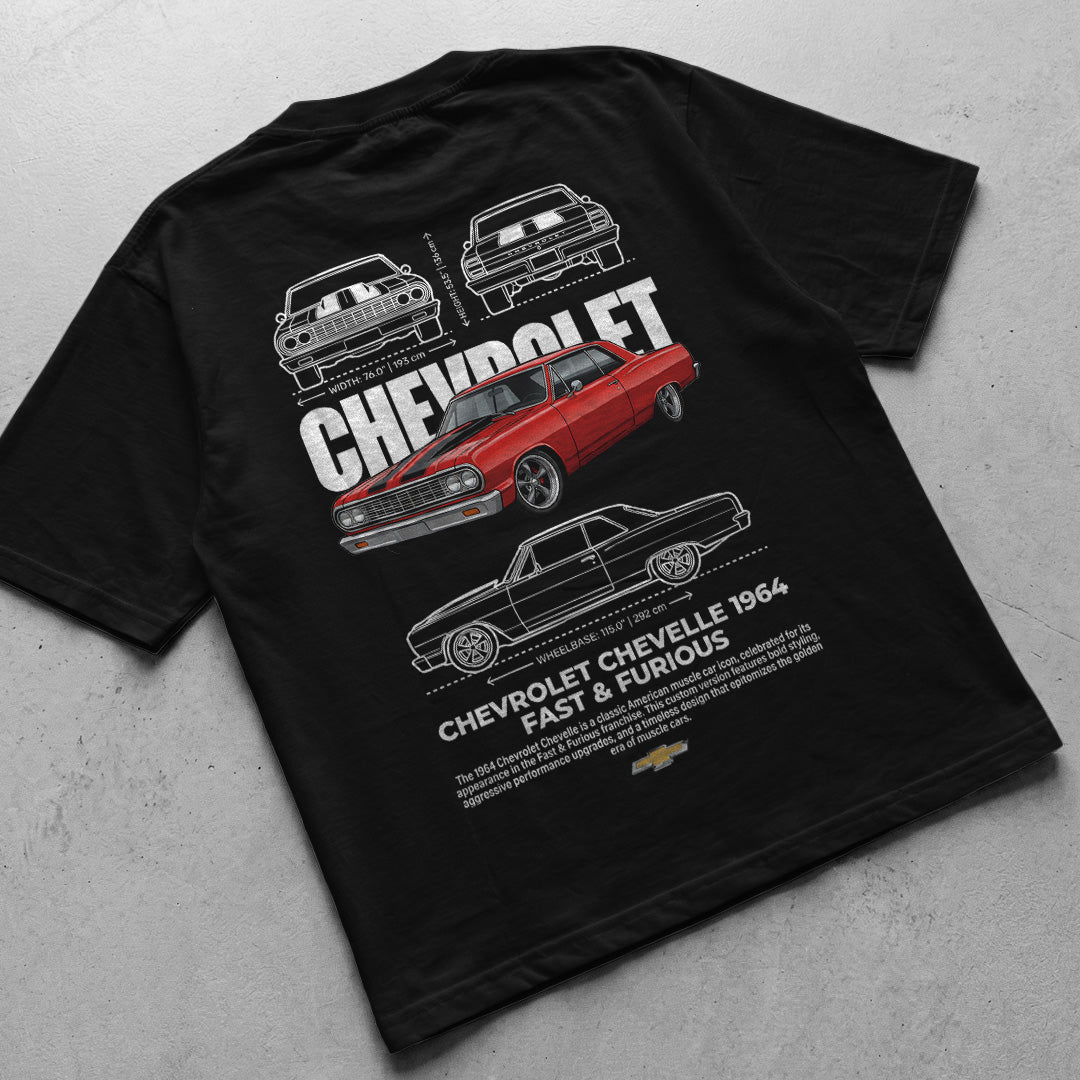 Car t-shirt design Ford Mustang Chevelle 1964
