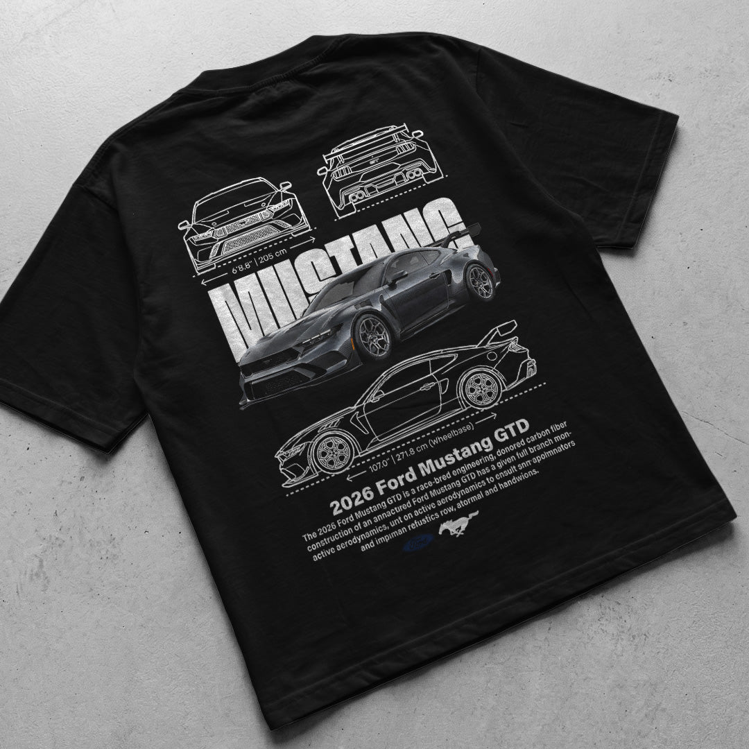 Car t-shirt design Ford mustang GTD