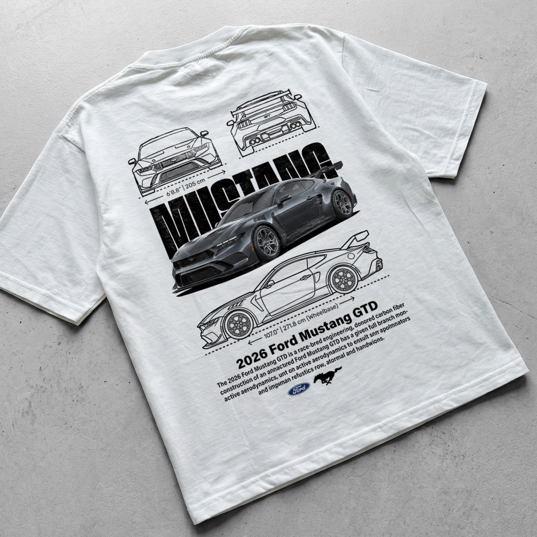 Car t-shirt design Ford mustang GTD