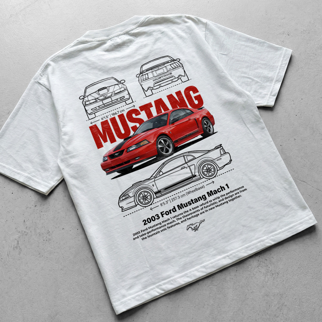 Car t-shirt design Ford Mustang Mach 1