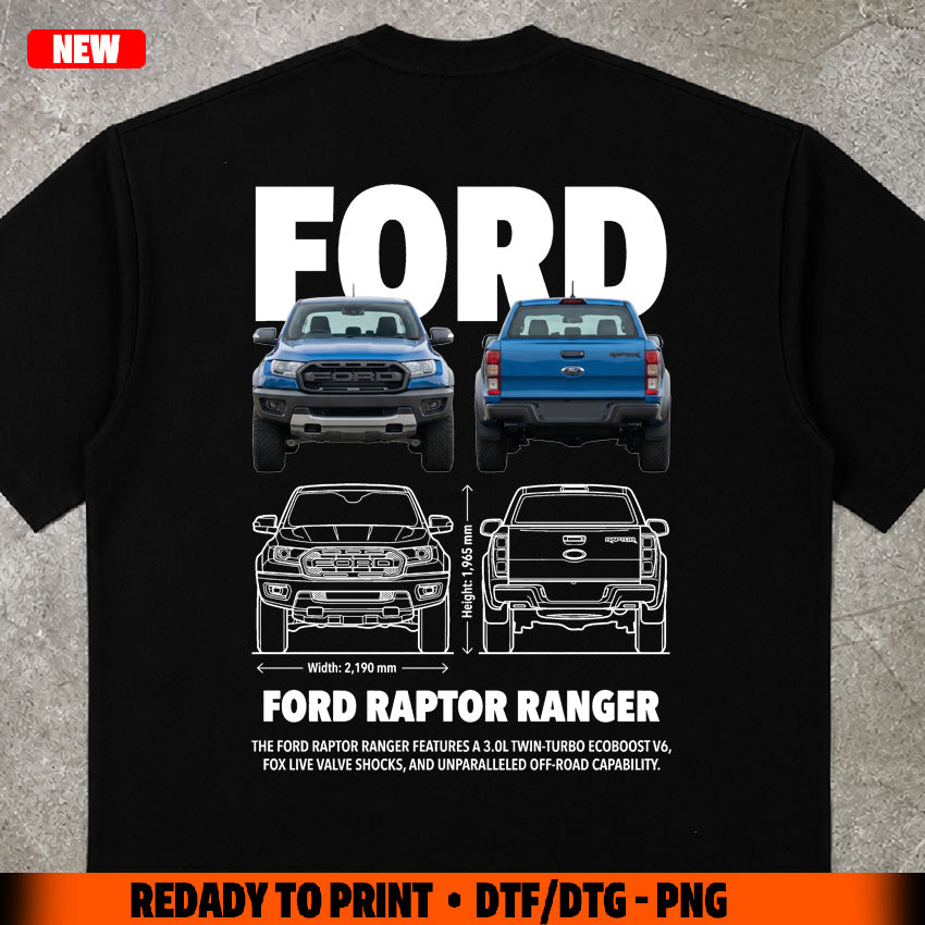 t-shirt design ford raptor ranger digital file png