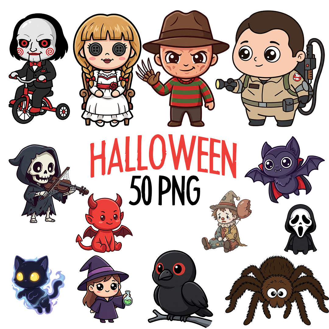 50 Clipart Halloween imagenes PNG prediseñadas