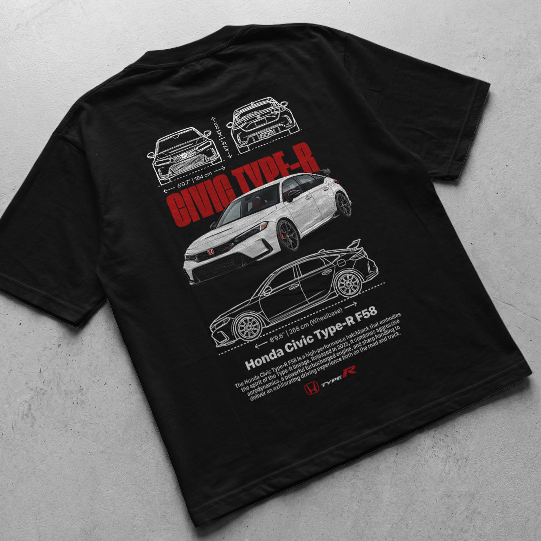 Car t-shirt design Honda Civic type-r F58
