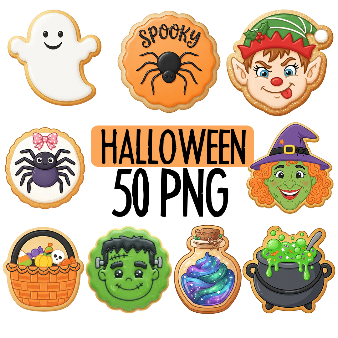 50 Clipart PNG imagenes prediseñadas Halloween