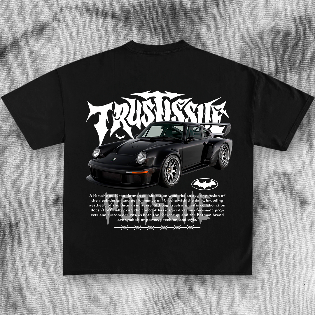 Porsche 911 Turbo x Batman - t-shirt design