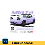 Template car Miata MX5 1989 t-shirt design