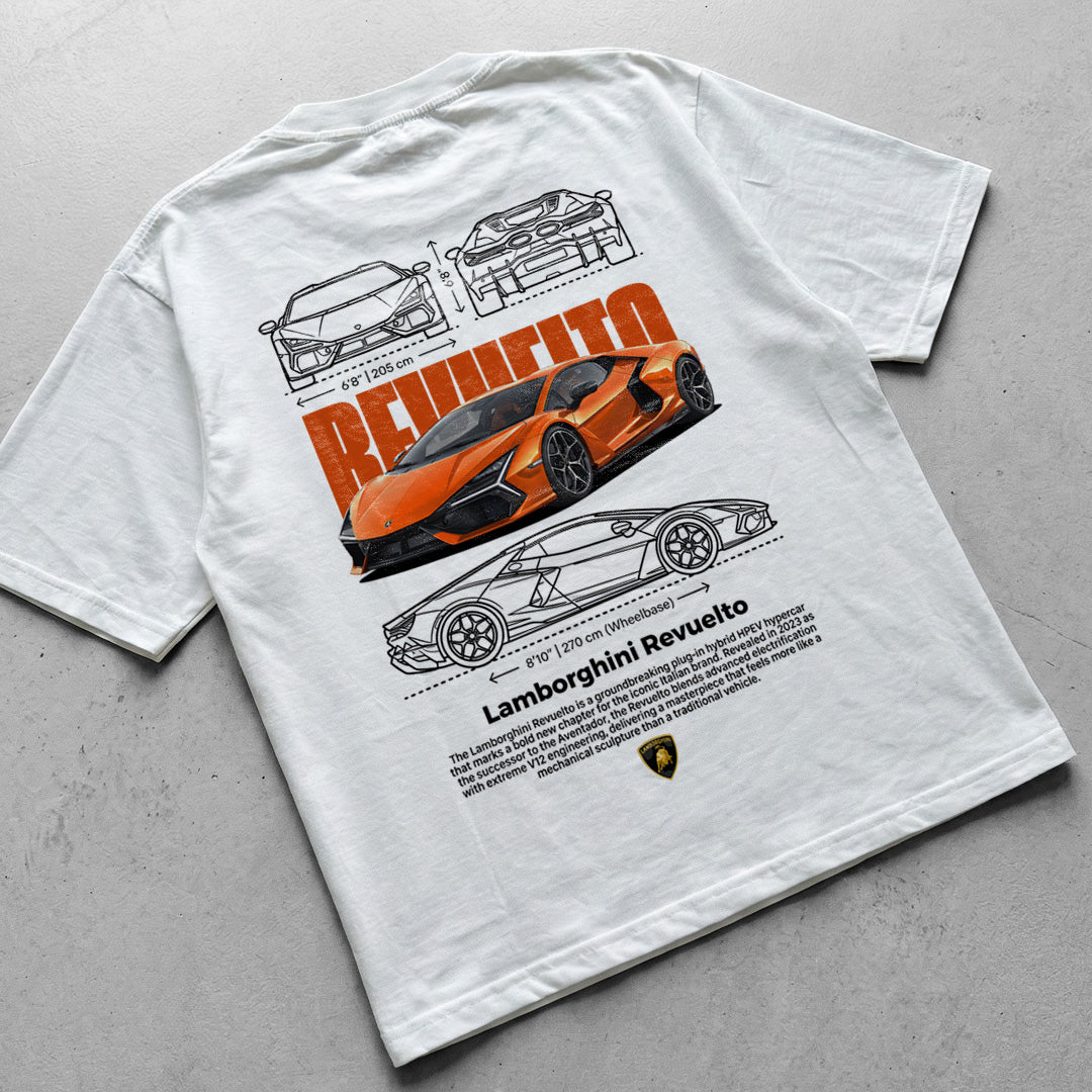 Car t-shirt design Lamborghini Revuelto