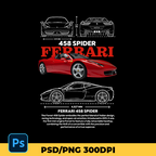 Digital file Ferrari 458 spider t-shirt design