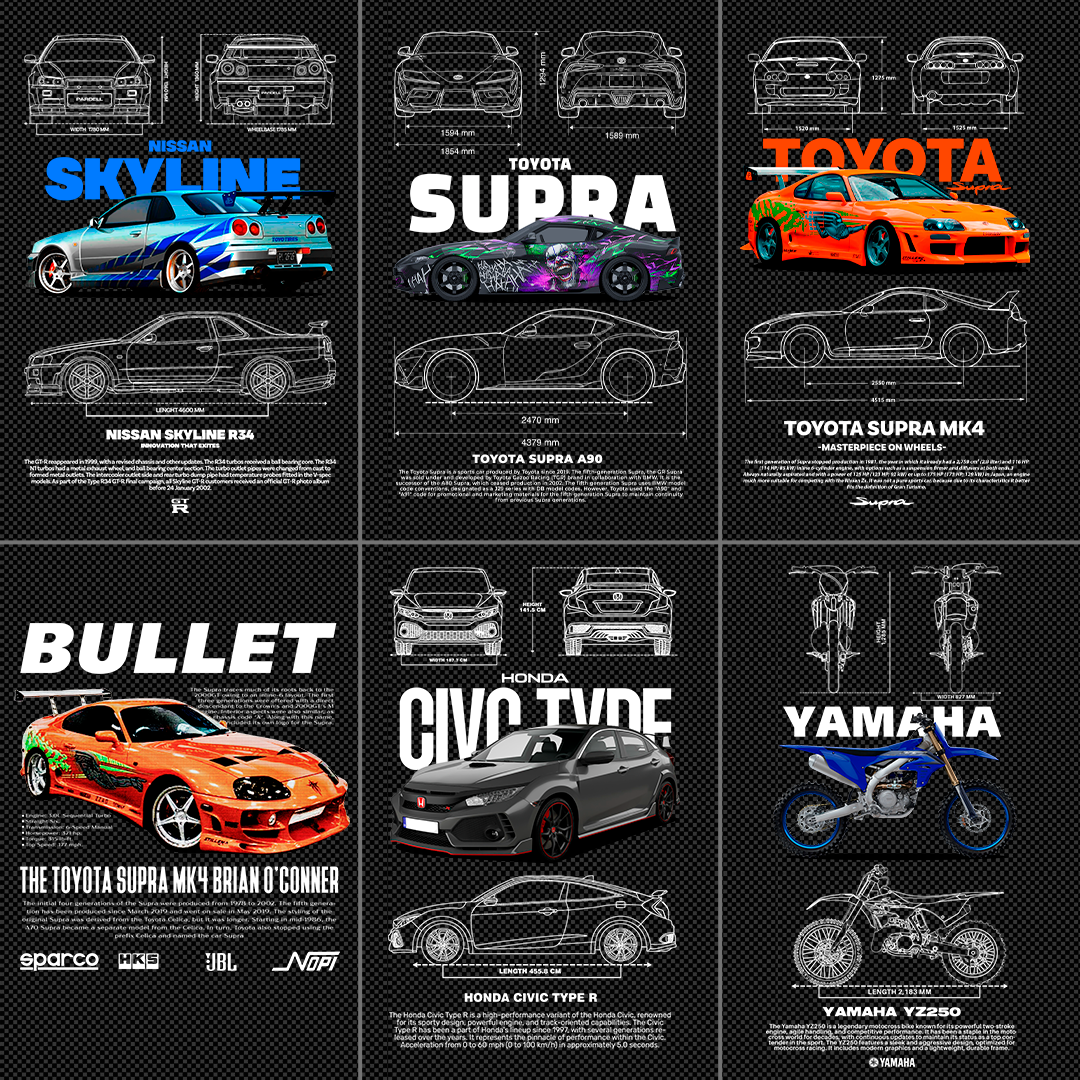 100 CAR & MOTORCYCLES TEMPLATES TO PRINT