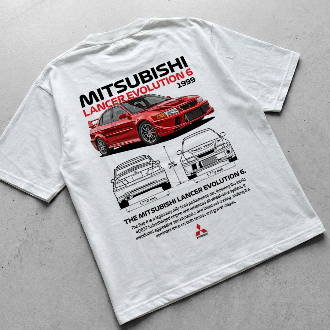 Car t-shirt design Mitsubishi Lancer Evolution 6