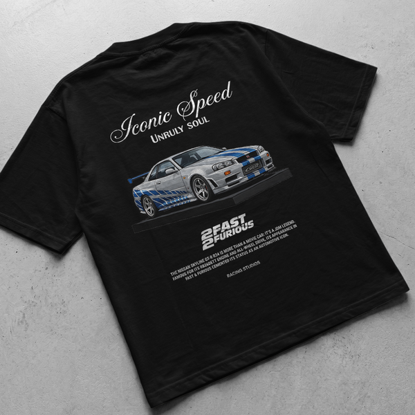 Car t-shirt design Nissan Skyline GTR R34