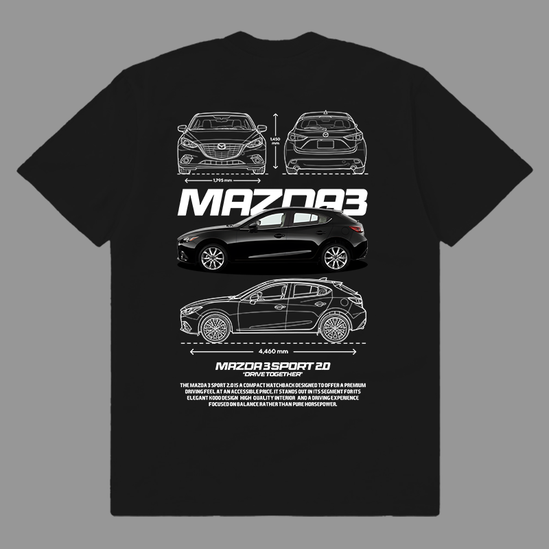 Template car design Mazda 3 Sport t-shirt design
