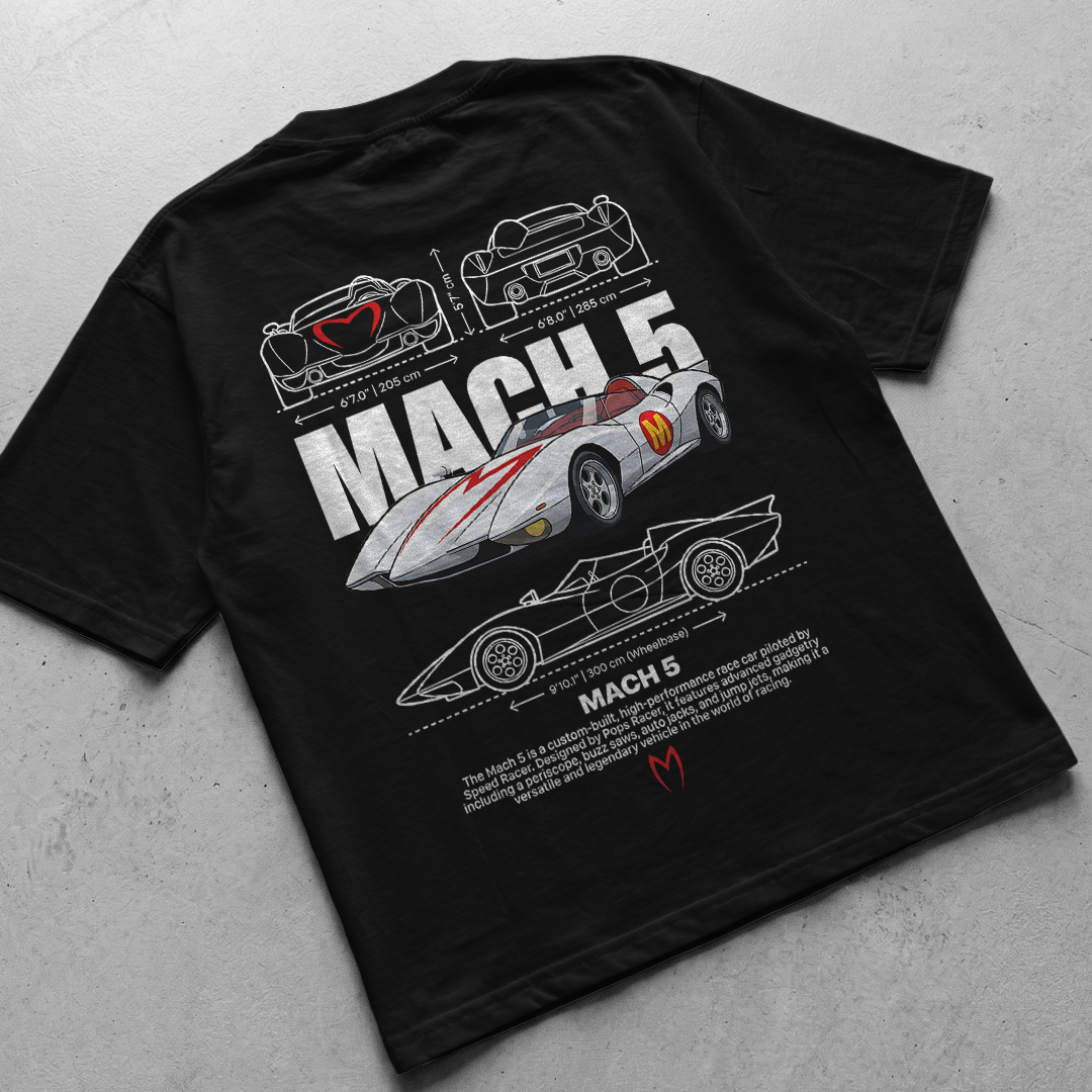 Car t-shirt design Mach 5 Meteoro