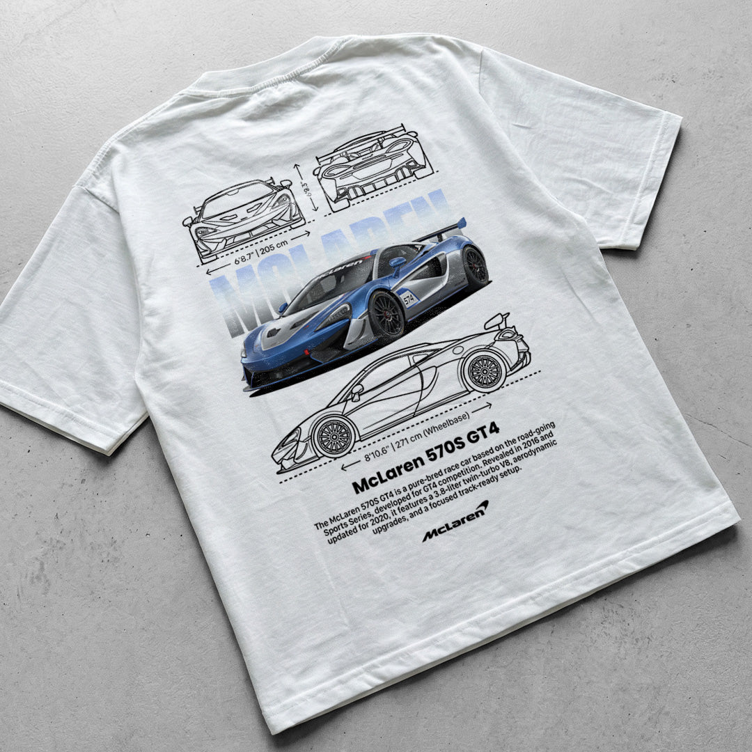 Car t-shirt design McLaren 570s GT4