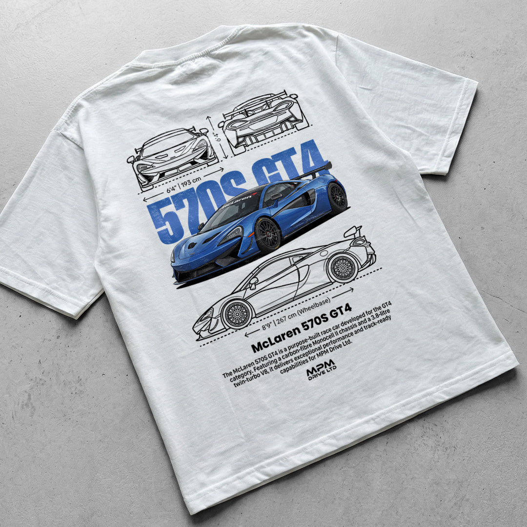 Car t-shirt design Mclaren 570s GT4